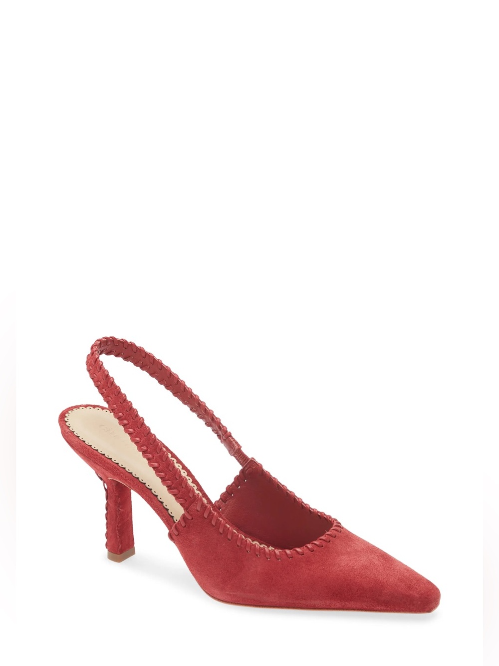 Cinq A Sept • Suki Whipstitch Suede Slingback 38.5